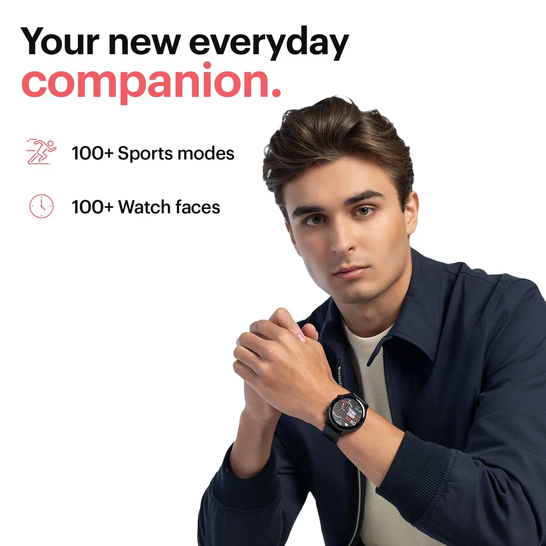 Noise Twist Smartwatch with Bluetooth Calling | 1.38 inch TFT Display| Heart Rate & Sleep Monitor| 7 Days Battery | Unisex Jet Black image 5