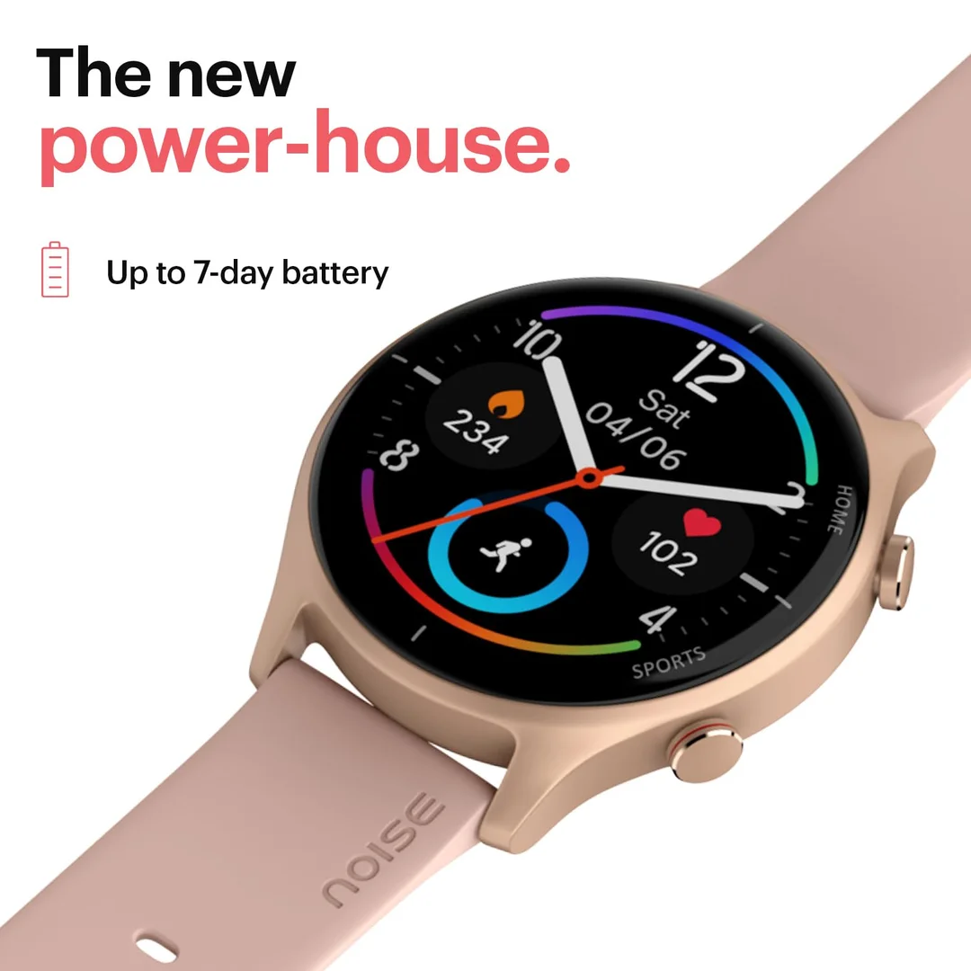 Noise Twist Smartwatch with Bluetooth Calling | 1.38 inch TFT Display| Heart Rate & Sleep Monitor| 7 Days Battery | Unisex Jet Black image 6