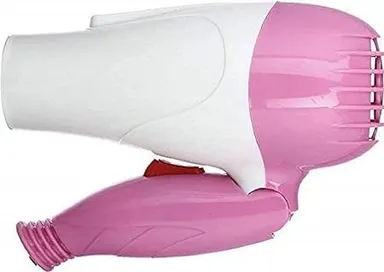 Nova NV-1290 Professional Foldable Hair Dryer with 2 Speed Control for Women and Men| 1000 Watts| Pink |Lightweight, Fast Drying, Compact Design| Ideal for Travel thumbnail 2