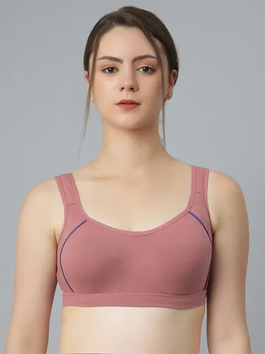 Sports Bra for Women | Seamless, Non Padded | Wire free Gym & Yoga Bra | Comfortable Fit for Daily Use | pink thumbnail 0