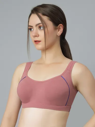 Sports Bra for Women | Seamless, Non Padded | Wire free Gym & Yoga Bra | Comfortable Fit for Daily Use | pink thumbnail 1