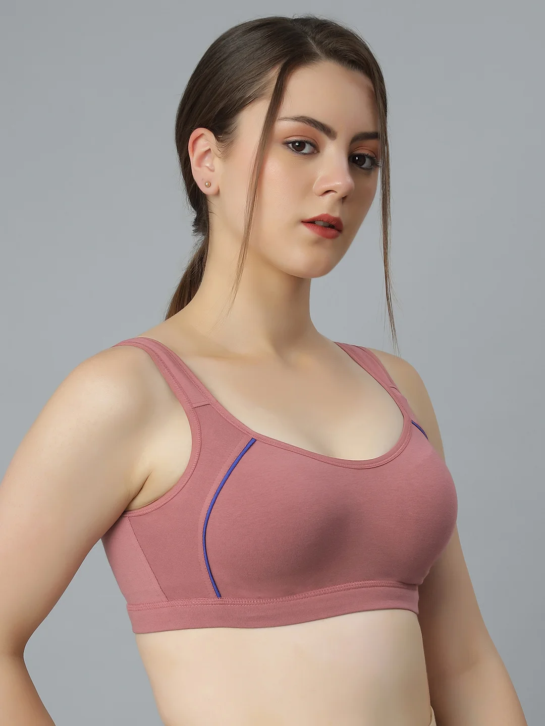 Sports Bra for Women | Seamless, Non Padded | Wire free Gym & Yoga Bra | Comfortable Fit for Daily Use | pink image 3