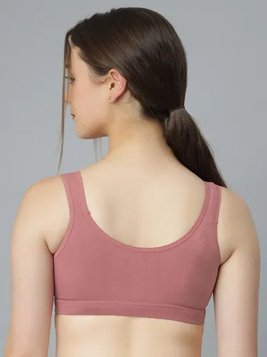 Sports Bra for Women | Seamless, Non Padded | Wire free Gym & Yoga Bra | Comfortable Fit for Daily Use | pink thumbnail 3
