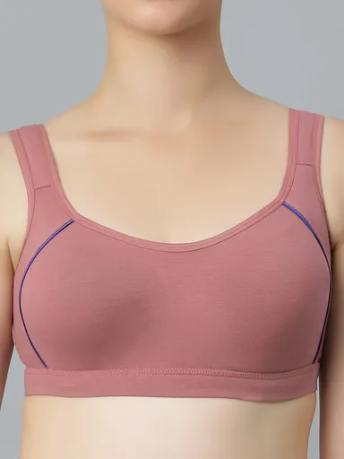 Sports Bra for Women | Seamless, Non Padded | Wire free Gym & Yoga Bra | Comfortable Fit for Daily Use | pink thumbnail 5