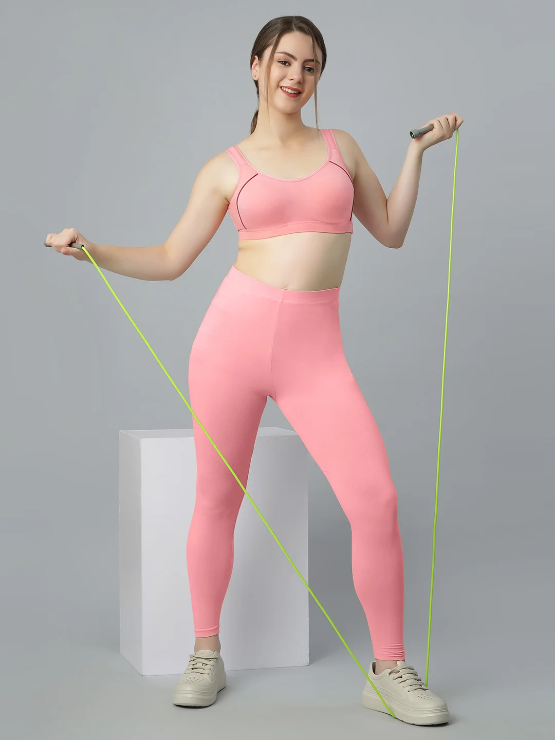 Cotton Sports Bra for Women Pink | Non Padded Full Coverage Wire free Gym & Yoga Bra Beige | Comfortable Daily Bra Seamless Fitness Bra image 5