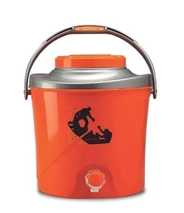 Milton Kool Stallion Plastic Water Carrier Jug 9.7 L India | Durable Grey Orange Water Container