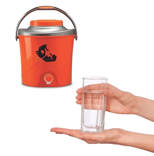 Milton Kool Stallion Plastic Water Carrier Jug 9.7 L India | Durable Grey Orange Water Container image 3