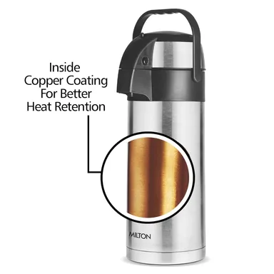 MILTON Beverage Dispenser 3000 3.09 Litre Stainless Steel Water Juice Dispenser Tap Lid Leak-Resistant Party Home Use thumbnail 1