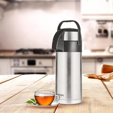 MILTON Beverage Dispenser 3000 3.09 Litre Stainless Steel Water Juice Dispenser Tap Lid Leak-Resistant Party Home Use thumbnail 3