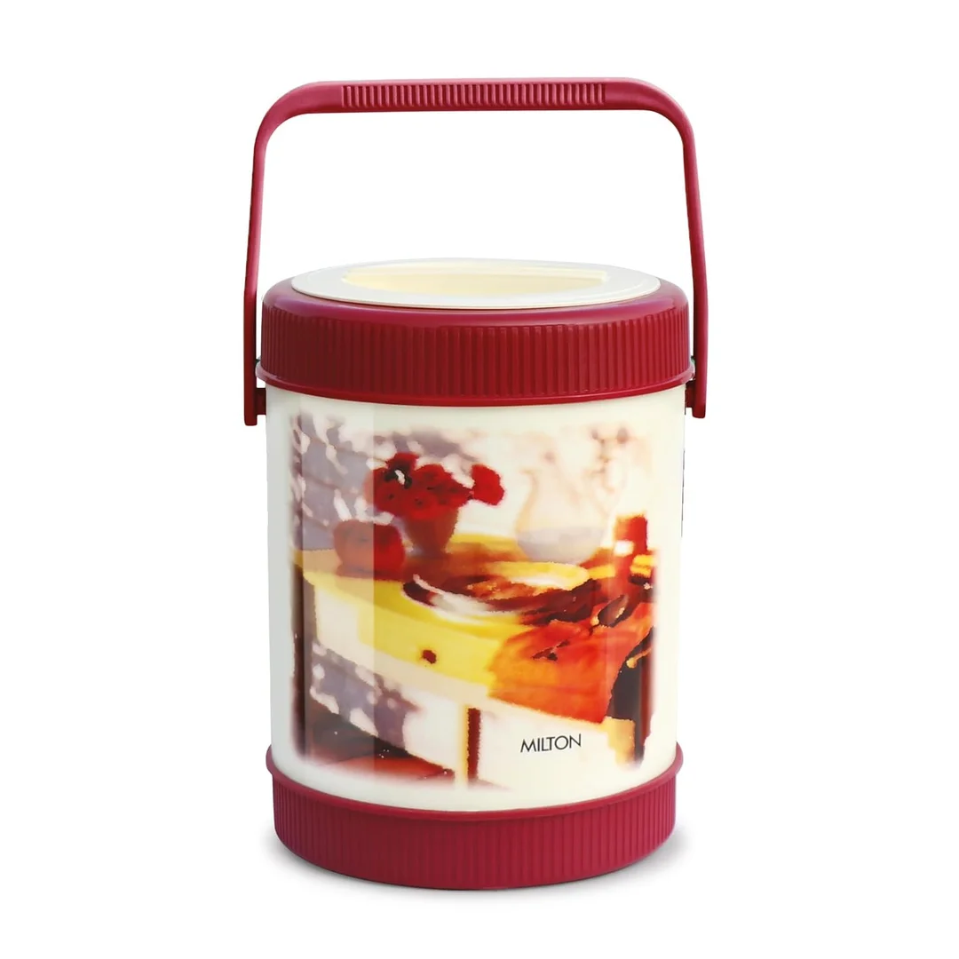 Milton Sheriff Tiffin 4 Stainless Steel Containers | 3 Litres PU Insulated Lunch Box | Hot and Cold Office Tiffin | Easy to Carry Food Grade Outdoor Lunch Carrier Orange image 3