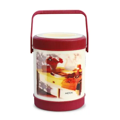 Milton Sheriff Tiffin 4 Stainless Steel Containers | 3 Litres PU Insulated Lunch Box | Hot and Cold Office Tiffin | Easy to Carry Food Grade Outdoor Lunch Carrier Orange thumbnail 2