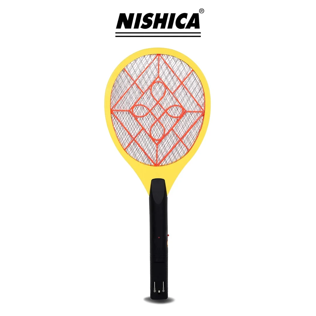 NISHICA Rechargeable Anti Mosquito Racket Bat Pack of 2 Dual Pack USB LED Light Safe Kids High Voltage Electric Insect Killer image 2