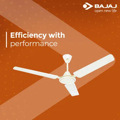 High Speed 1200 mm Bajaj Edge HS Ceiling Fan Opal White Energy Efficient Low Noise Full Copper Motor High Air Delivery Long Lasting Cooling for Living Room Bedroom Dining Home thumbnail 2