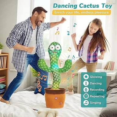 Rechargeable Talking Cactus Toy for Kids| Musical Dancing & Speaking Educational Toy for Toddlers 0-3 Years| Repeating Interactive Baby Toy thumbnail 4