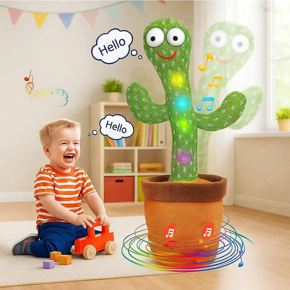 Rechargeable Talking Cactus Toy for Kids| Musical Dancing & Speaking Educational Toy for Toddlers 0-3 Years| Repeating Interactive Baby Toy image 6