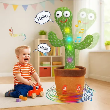Rechargeable Talking Cactus Toy for Kids| Musical Dancing & Speaking Educational Toy for Toddlers 0-3 Years| Repeating Interactive Baby Toy thumbnail 5