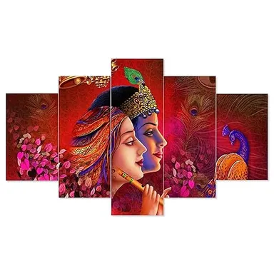 3D Wall Painting Set of 5 | MDF Framed Big Size Decor | for Bedroom & Living Room | 17x30 inch Panels thumbnail 0