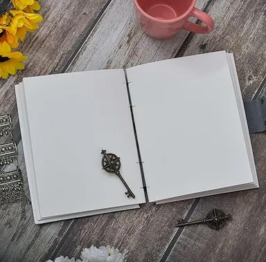 Handmade Printed Cardboard Journal Diary with Buckle Lock | Unruled 200 Pages | Personal Notebook for Men and Women | Eco-Friendly Gifting thumbnail 3