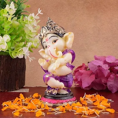 Lord Ganesha Idol Statue for Car Dashboard | Home & Office Decor | Shriganesh Murti for Good Luck & Gifting thumbnail 0