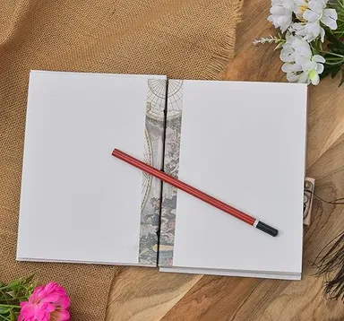 Handmade Journal Diary with Buckle Lock | Printed Cardboard | 200 Pages | Unruled Personal Notebook | Artistic Gift Use thumbnail 1
