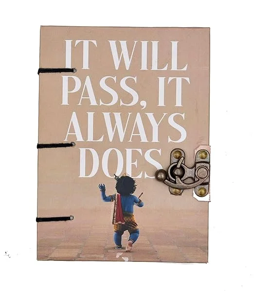 Handmade Journal Diary with Buckle Lock | Printed Cardboard | 200 Pages | Unruled Personal Notebook | Artistic Gift Use image 4