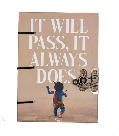 Handmade Journal Diary with Buckle Lock | Printed Cardboard | 200 Pages | Unruled Personal Notebook | Artistic Gift Use thumbnail 3