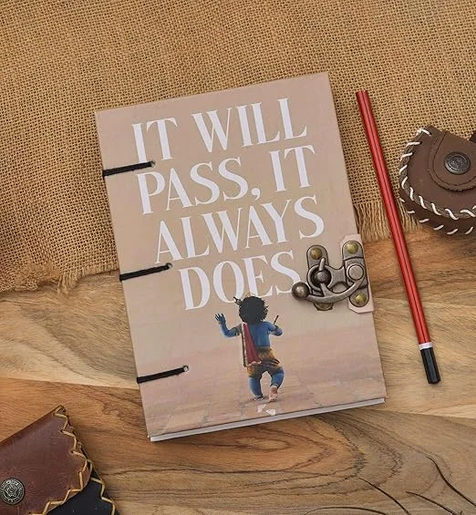 Handmade Journal Diary with Buckle Lock | Printed Cardboard | 200 Pages | Unruled Personal Notebook | Artistic Gift Use image 1