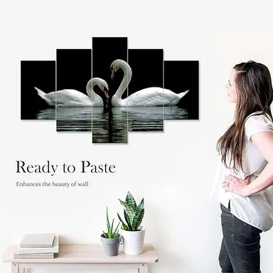 MDF 3D Wall Painting Set of 5 | Big Size 43x76 cm | Framed Modern Durable Wall Art for Living Room Bedroom Decoration thumbnail 0