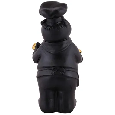 Resin Cute Chef Showpiece | Miniature Kitchen Statue Black | Home Decor Gift for Kitchen & Dining thumbnail 2