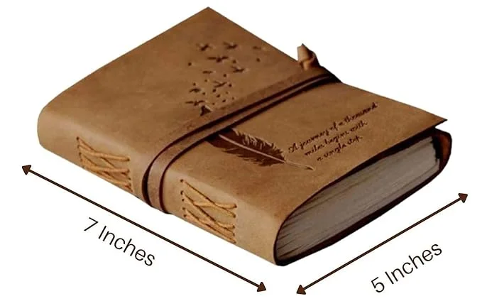 Little Crafts leather travel journal | handmade vintage leather diary 200 pages unruled image 2