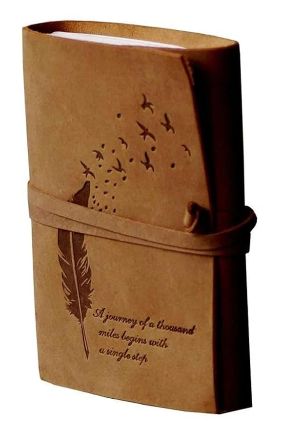 Little Crafts leather travel journal | handmade vintage leather diary 200 pages unruled image 5