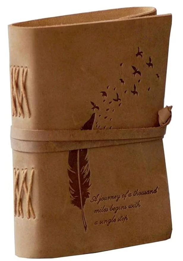 Little Crafts leather travel journal | handmade vintage leather diary 200 pages unruled image 1