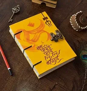Little Crafts Handmade Printed Cardboard Journal | Buckle Lock Diary 200 Pages Unruled Notebook for Men & Women image 2