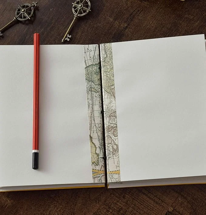 Little Crafts Handmade Printed Cardboard Journal | Buckle Lock Diary 200 Pages Unruled Notebook for Men & Women image 3