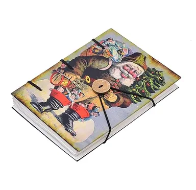 Handmade Printed Cardboard Journal |200 Pages Diary with String Closure | Creative Sketch & Writing Notepad for Artists Students Gift thumbnail 1