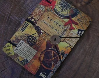 Handmade Printed Cardboard Journal | Unruled 200 Pages Diary with String Closure | Creative Sketch & Writing Notepad for Artists Students Gift image 3