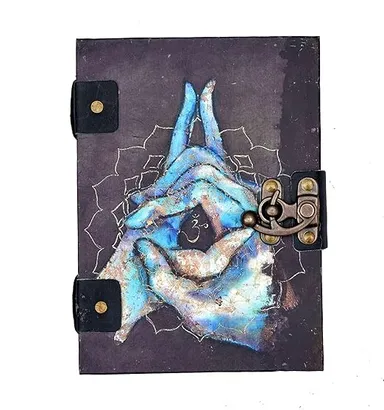 Handmade Printed Cardboard Journal | Buckle Lock Diary | Unruled 200 Pages Notepad | Eco-Friendly | For Men and Women thumbnail 3