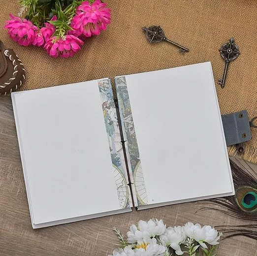 Handmade Printed Cardboard Journal | Buckle Lock Diary | Unruled 200 Pages Notepad | Eco-Friendly | For Men and Women image 3