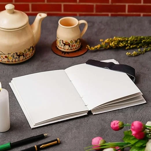 Handmade Printed Cardboard Journal | Diary with Buckle Lock | 200 Pages Notepad image 2