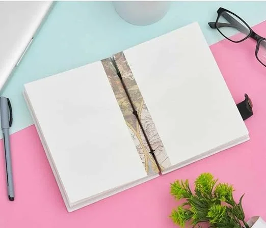 Handcrafted Printed Cardboard Journal | Secure Buckle Lock | 200 Unruled Pages Notepad for Artists & Writers       image 3