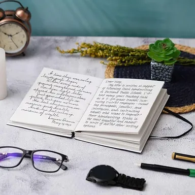 Little Crafts Handmade Printed Cardboard Journal Diary with Buckle Lock | 200 Pages Notebook for Men and Women | Eco-Friendly Vintage Style thumbnail 3