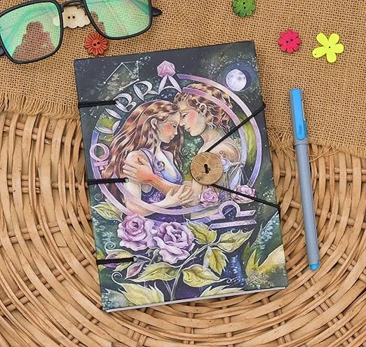 Printed Cardboard Journal | Handmade Unruled Diary with String Closure | 200 Pages Personal Notebook for Men and Women image 1