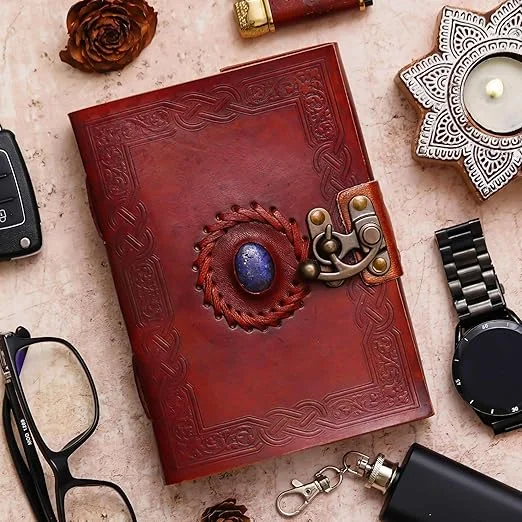 Handmade Leather Journal | Vintage Unruled Diary | 200 Pages | Antique String Closure | Gift Notebook image 1