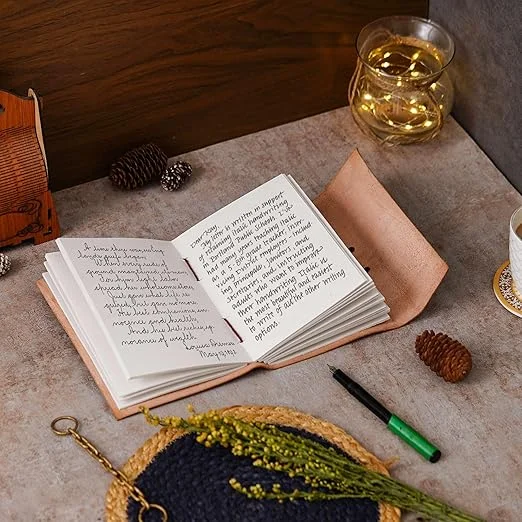 Handmade Leather Journal | Vintage Unruled Diary | 200 Pages | Antique String Closure | Gift Notebook image 3