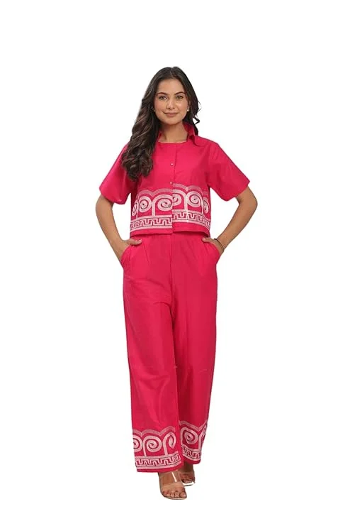 Women’s Summer Cotton Crop Top Set | Embroidered Co-Ord | Casual & Festive Wear image 6