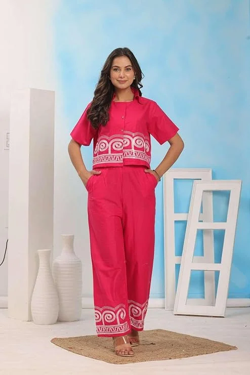 Women’s Cotton Embroidered Crop Top Set | Summer Co-Ord | Stylish Casual Wear image 6