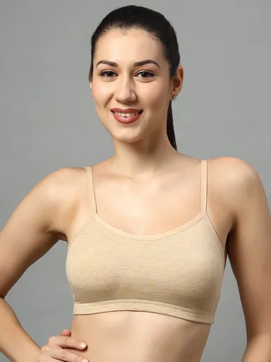 Women’s Cotton Lycra Blend Sports Bra | Full Coverage Yoga Fitness Gym Bra | Non Padded Everyday Bra Maroon | Comfort & Activewear thumbnail 0