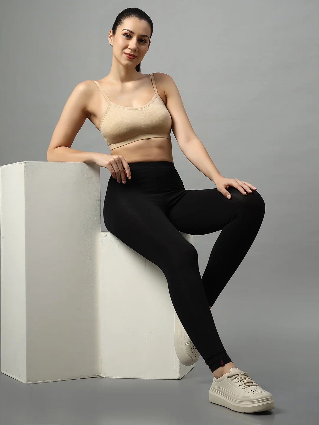 Women’s Cotton Lycra Blend Sports Bra | Full Coverage Yoga Fitness Gym Bra | Non Padded Everyday Bra Maroon | Comfort & Activewear image 5
