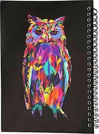 Handmade Owl Printed Cardboard Diary | Classic Sketching & Writing Notebook | Eco-Friendly Notepad for Students & Professionals image 1