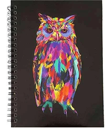 Handmade Owl Printed Cardboard Diary | Classic Sketching & Writing Notebook | Eco-Friendly Notepad for Students & Professionals image 3
